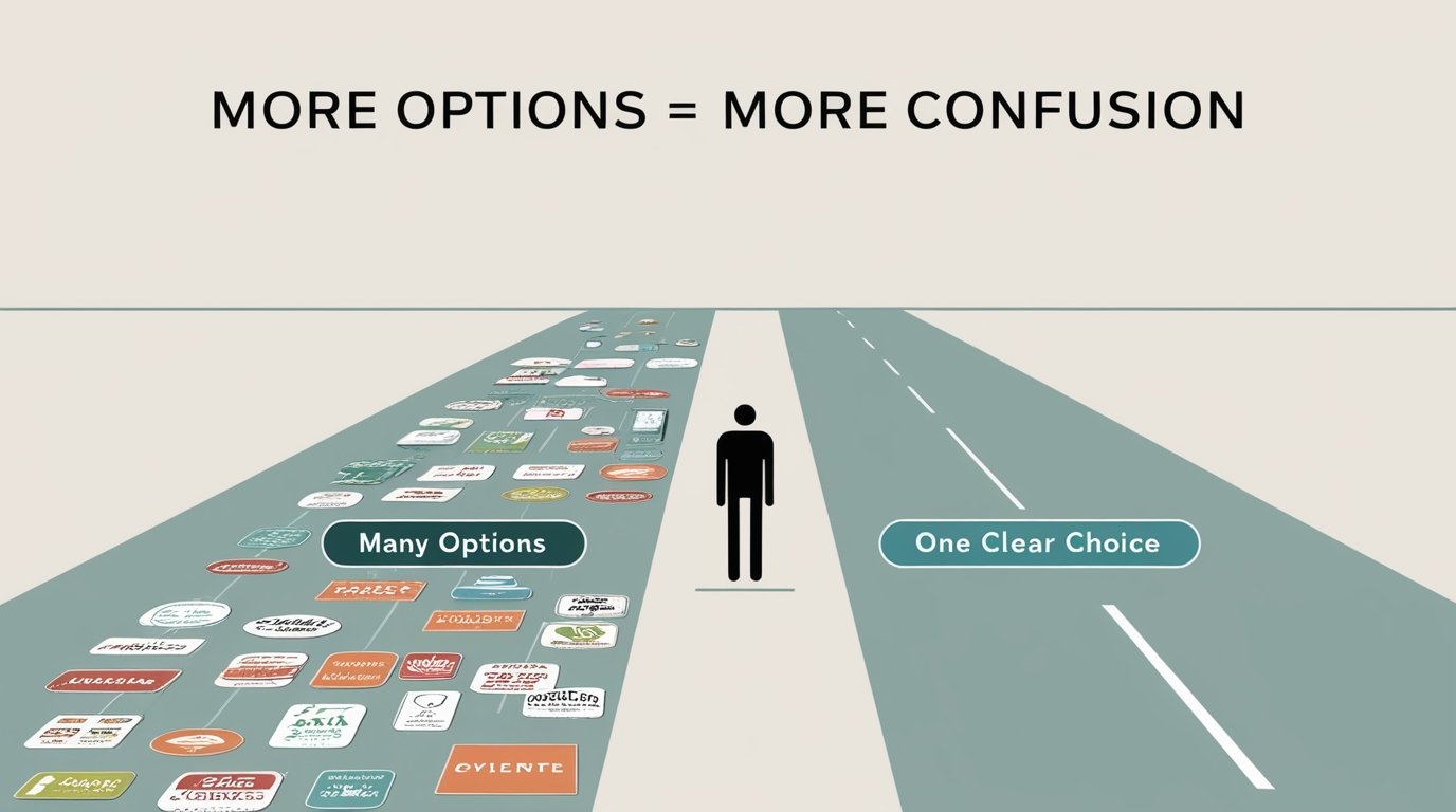 More Options = More Confusion: The Paradox of Choice (Shiny Object Syndrome) 